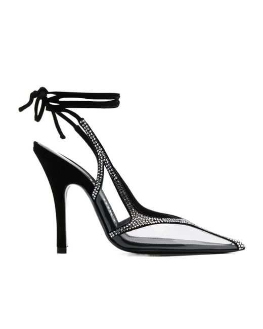 The Attico Black Venus 100Mm Crystal-Embellished Pumps