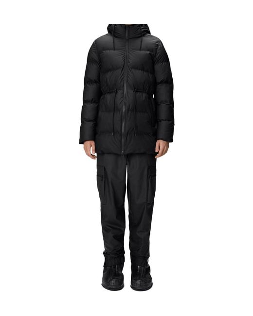 Rains Black Alta Puffer Jacket