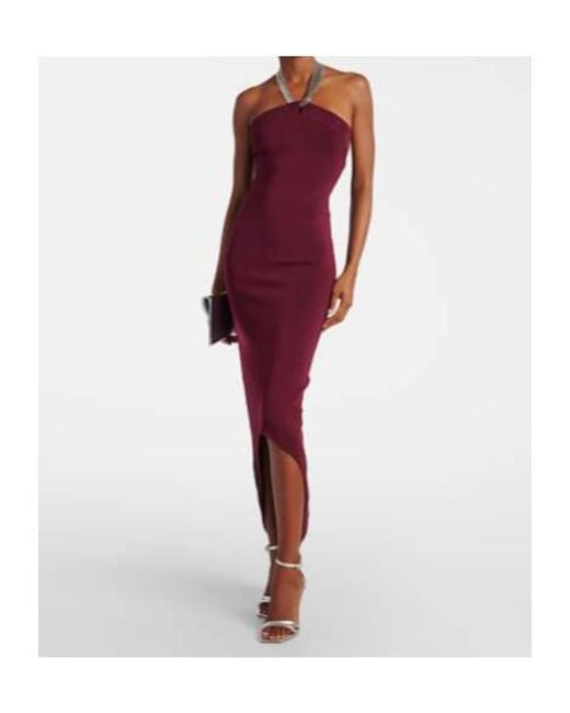 Galvan Red Halterneck Midi Dress