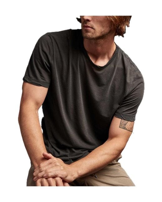 James Perse Black Clear Jersey Crewneck T-Shirt for men