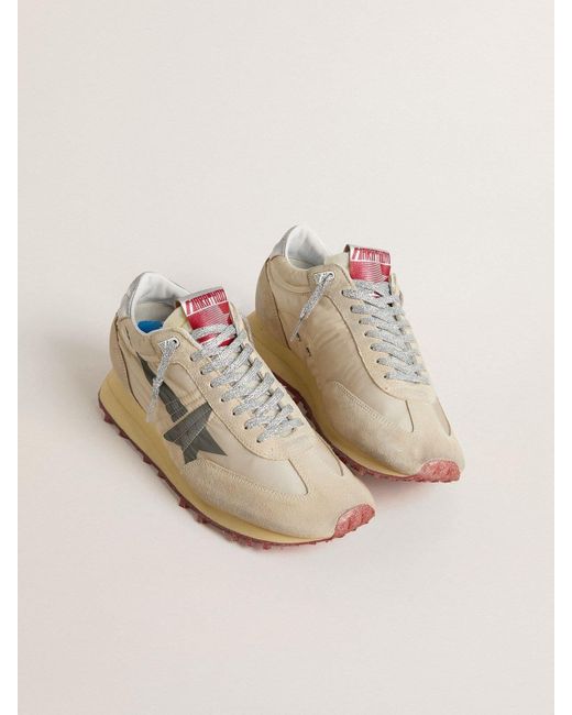 Golden Goose Deluxe Brand White Marathon Lace-Up Sneakers for men