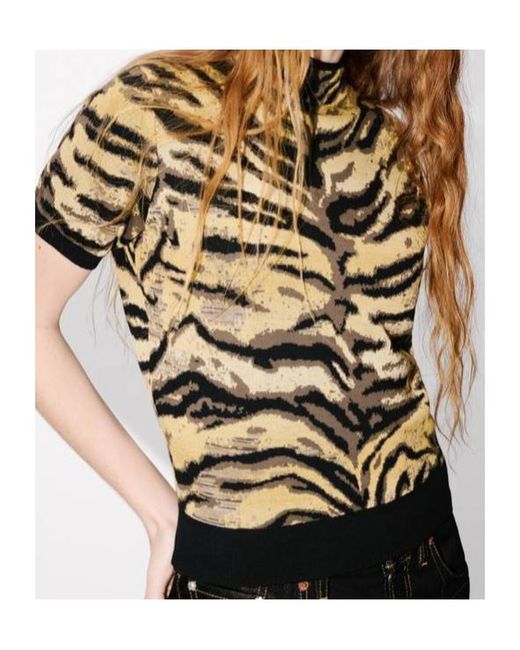 KENZO Metallic Mock Neck Top