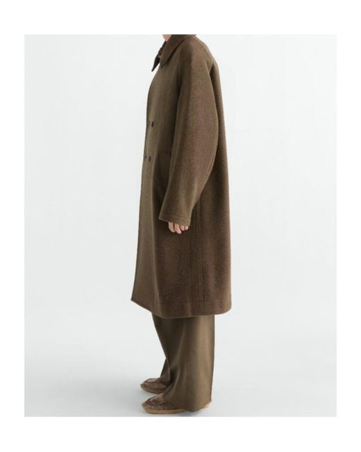 Lemaire Brown Double-Breasted Coat for men