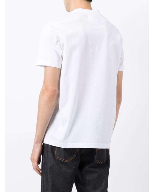 Emporio Armani White Logo Jacquard Crewneck T-Shirt for men
