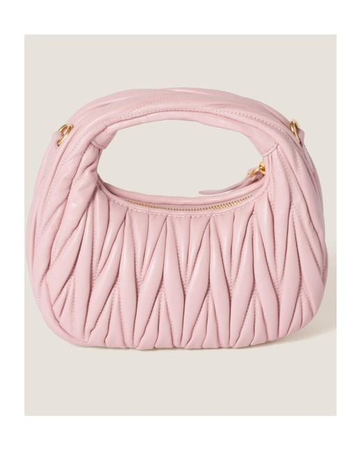 Miu Miu Pink Wander Matelassé Nappa Leather Hobo Mini-Bag