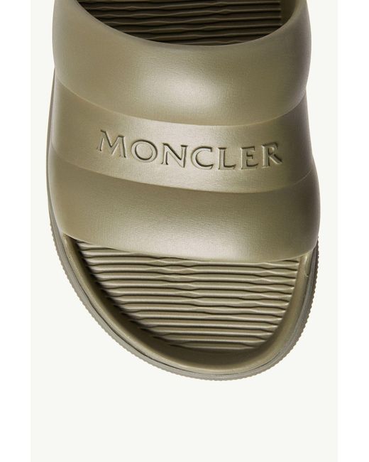 Moncler Green Altive Logo Detailed Slides for men
