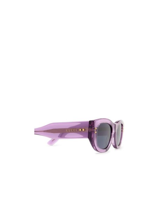 Gucci Blue Eyewear Rectangular Frame Sunglasses