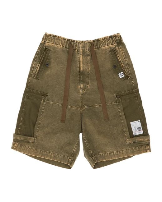 Maison Mihara Yasuhiro Green Damage Cargo Shorts for men