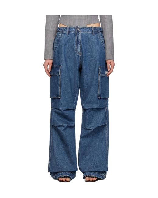 Coperni Blue Mid-Rise Cargo Jeans