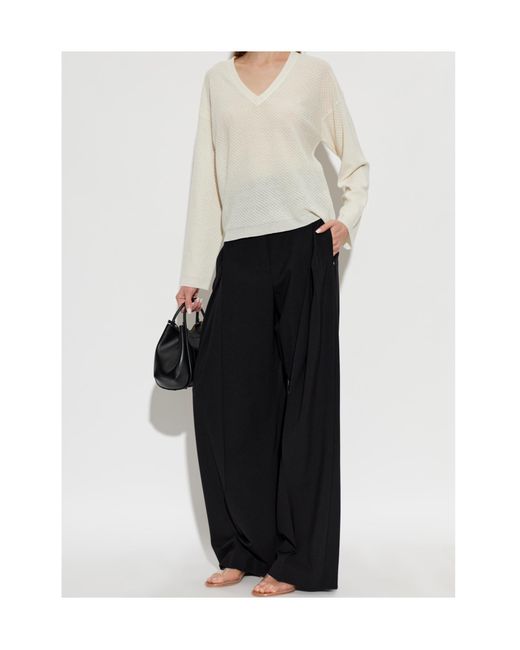 Fabiana Filippi White Long-Sleeve Knit Top