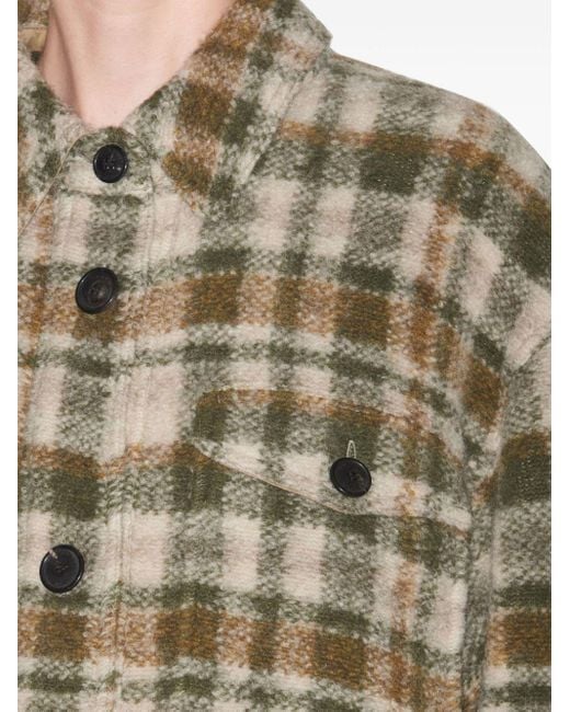 Isabel Marant Green Mini Check Shirt Jacket