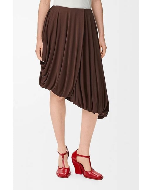Loewe Brown Draped Viscose Skirt