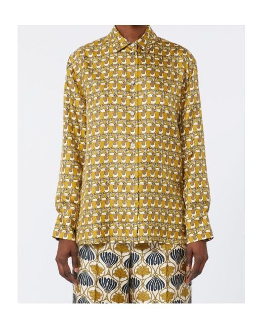 Max Mara Metallic Reversible Printed Silk Shirt