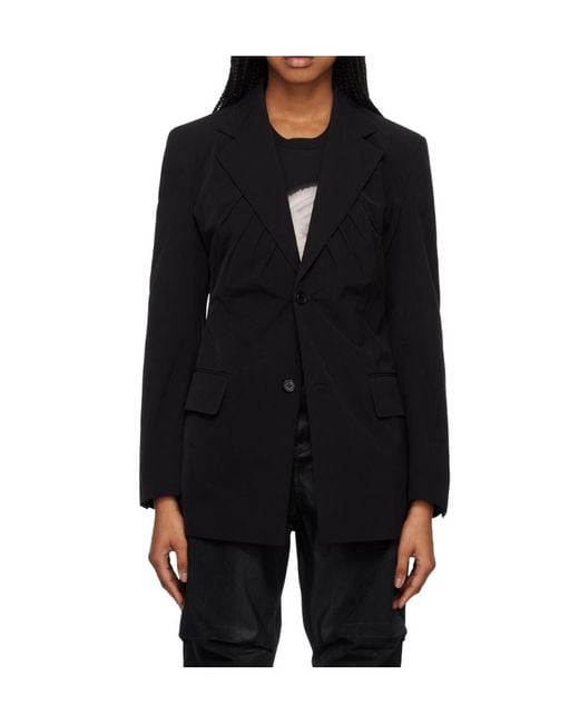 we11done Black Pleated Suit Coat