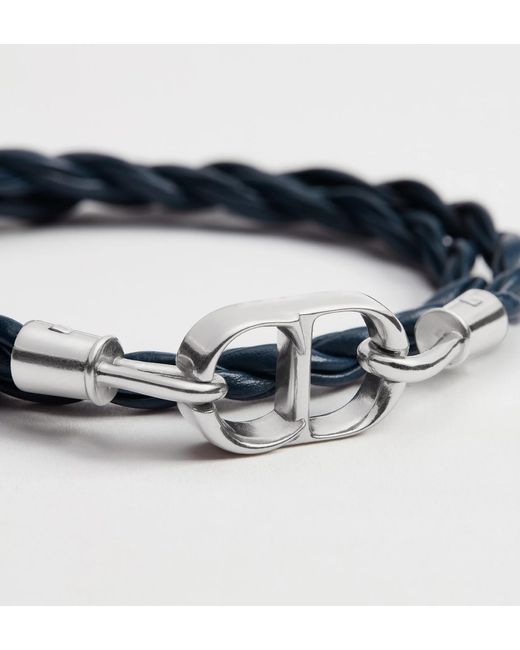 Dior Blue Cd Icon Woven Leather Double Bracelet for men