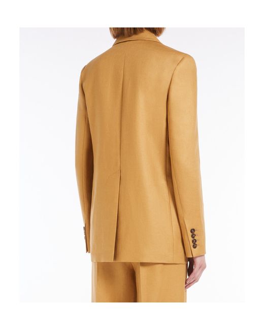 Max Mara Natural Single-Breasted Long-Sleeved Jacket