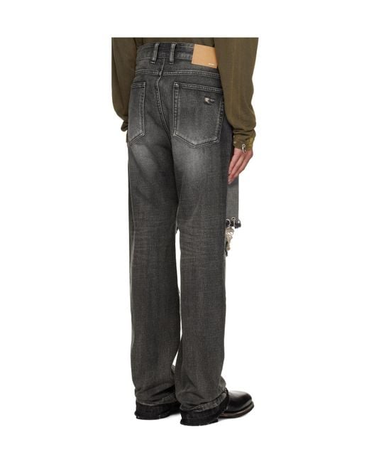 we11done Gray Ripped Denim Trouser for men