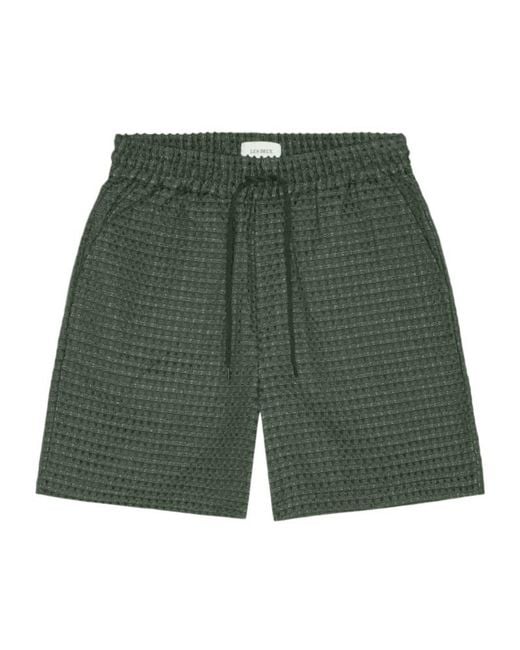 Les Deux Green Elastic-Waist Shorts for men