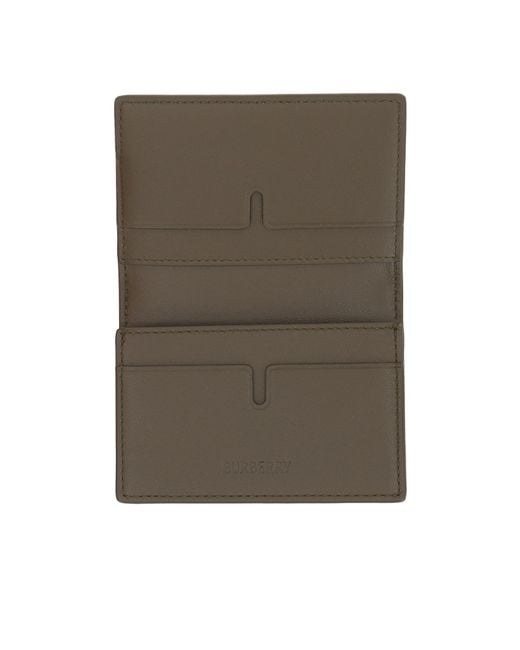 Burberry Gray Nova Check Bi-Fold Card Holder for men