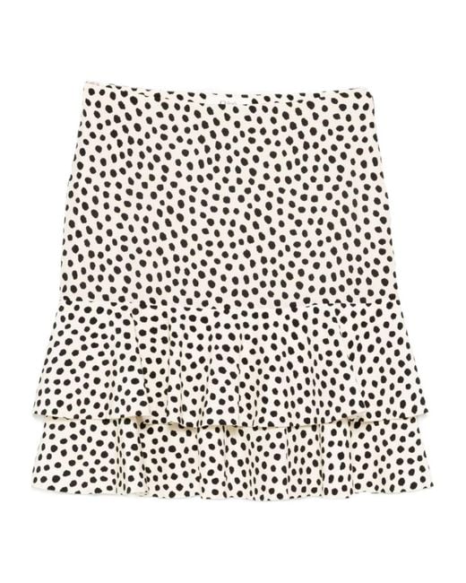 Chloé Black Chloé All-Over Printed Ruffled Skirt