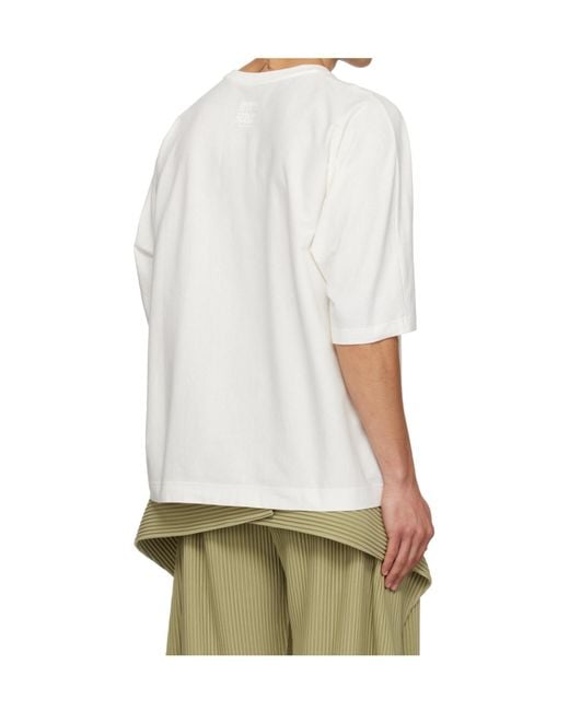 Homme Plissé Issey Miyake White Basic T-Shirt for men