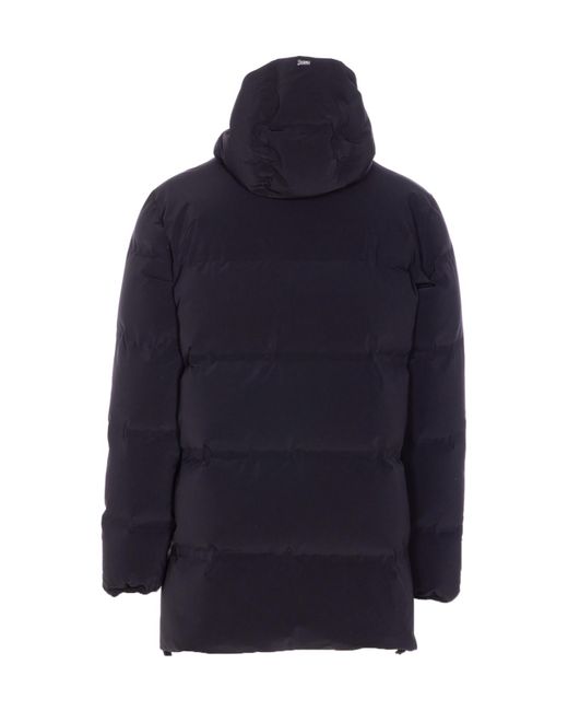 Herno Blue Hood Detailed Padded Jacket for men