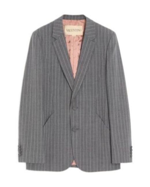 Valentino Gray Single-Breasted Jacket for men
