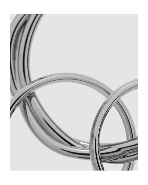 Jil Sander White Multi-Ring Keychain for men