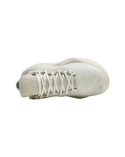 Y-3 White Kaiwa Lace-Up Sneakers for men