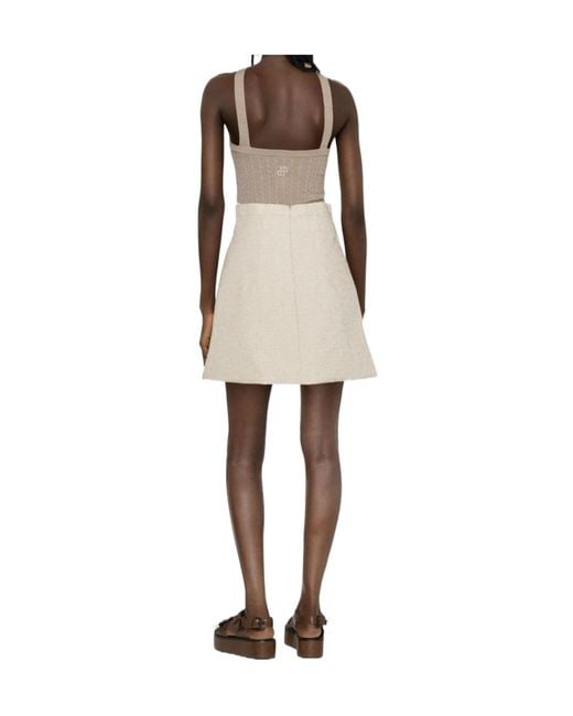 Patou Natural Cross-Strap Cable Knitted Top