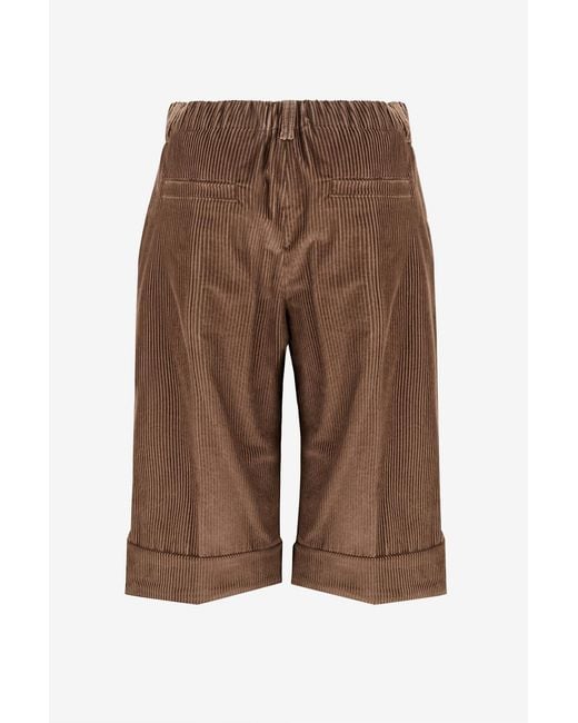 Brunello Cucinelli Brown Belt Loop Shorts