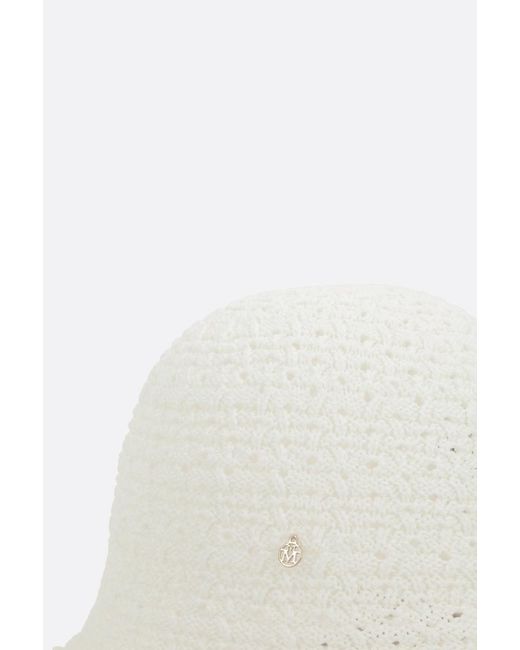 Maison Michel White Lison Knitted Cloche Hat