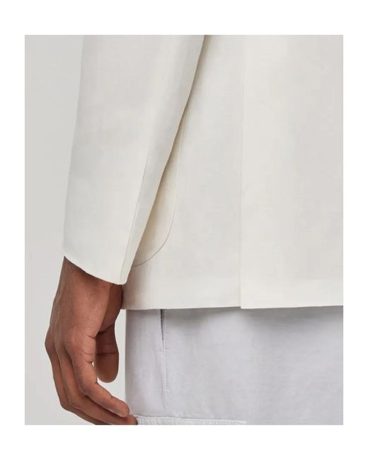 Canali White Double Breasted Jacket for men