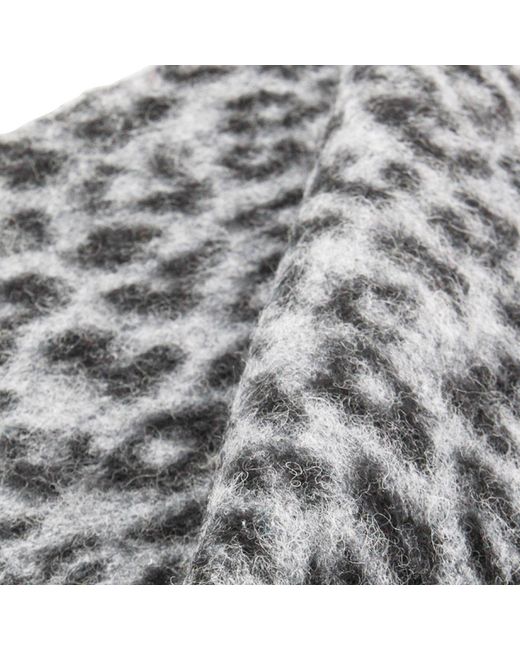 Anine Bing White Leopard Printed Knitted Scarf