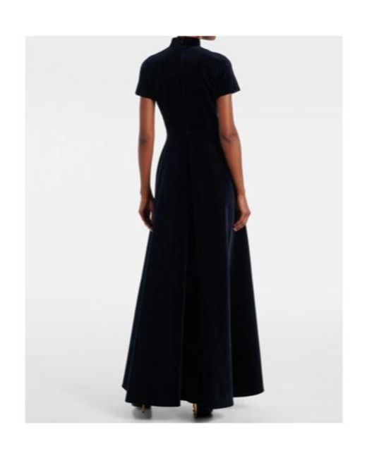 Emilia Wickstead Black Malinda Cotton Velvet Gown
