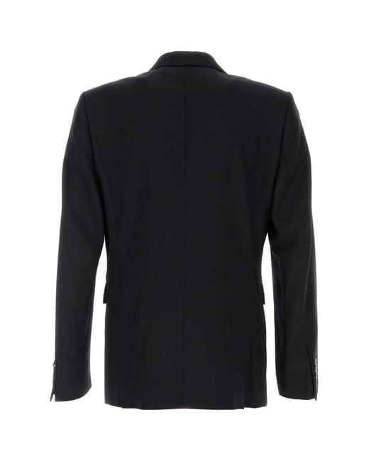 Dries Van Noten Black Single Breasted Tailored Blazer for men