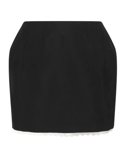 Magda Butrym Black Lace Trim Mini Skirt