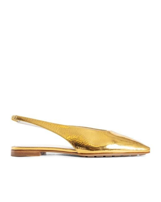 Bottega Veneta Yellow Round Toe Flat Sandals