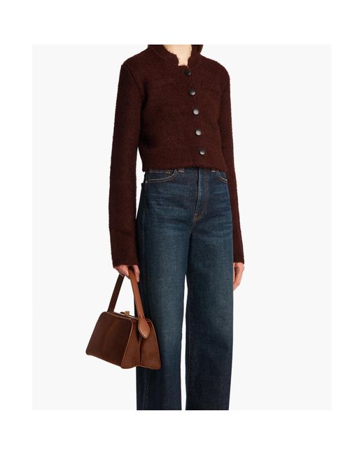 Khaite Black Ello Cropped Knitted Jacket