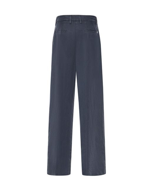 Dondup Blue Pleated Wide-Leg Pants