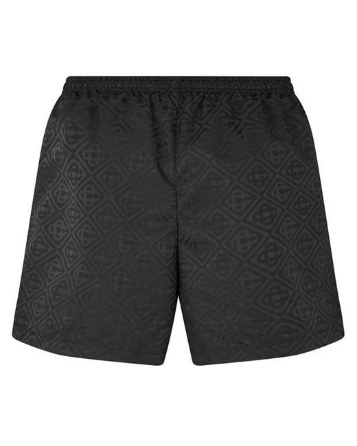 Casablanca Black Elastic Waist Swim Trunks for men