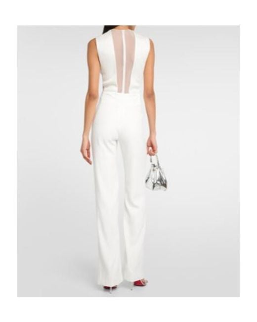 Galvan White Bridal Soho Flared Jumpsuit