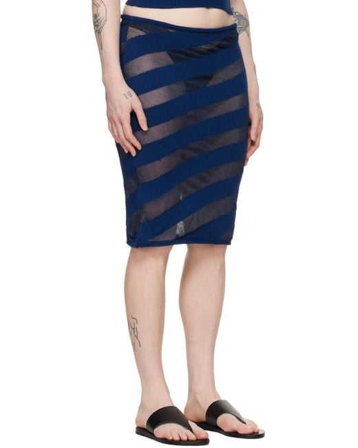 GIMAGUAS Blue Zebara Midi Skirt