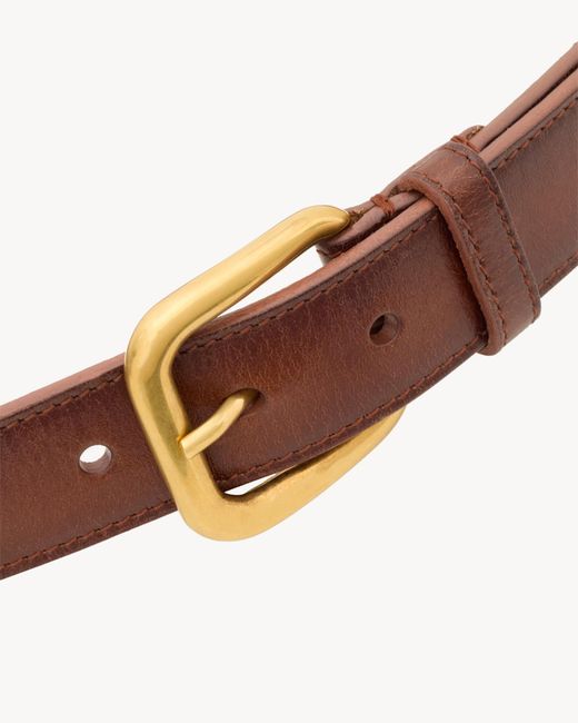Saint Laurent White Rectangular Buckle Belt for men