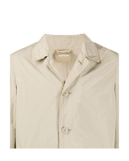 Aspesi Natural Mid-Length Single Breasted Coat for men