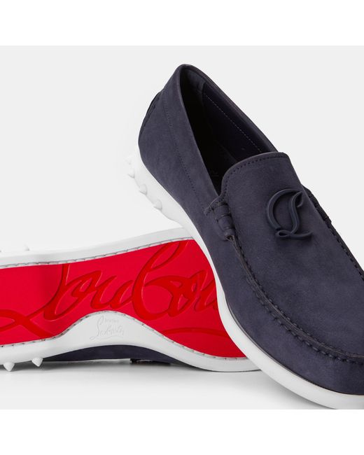 Christian Louboutin Blue Tassel Suede Loafers for men