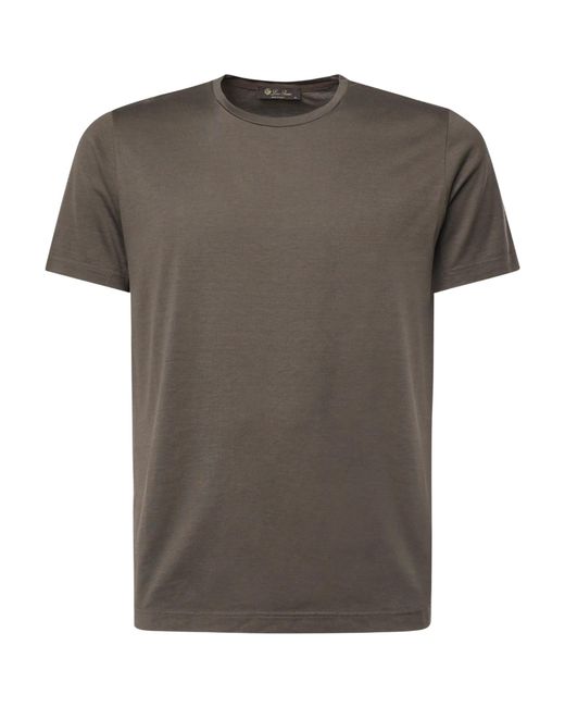 Loro Piana Gray Short-Sleeved Jersey T-Shirt for men