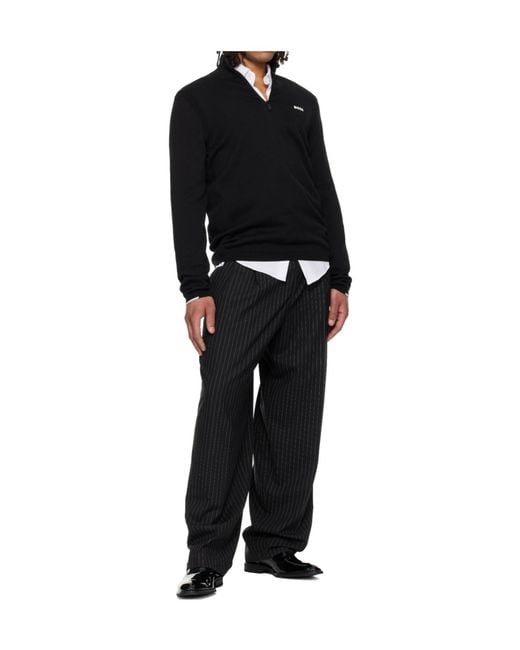 Boss Black Quarter Zipper Sweater for men