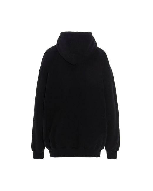 Balenciaga Black Logo-Print Hoodie