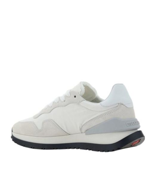 DSquared² White Logo-Patch Low-Top Sneakers